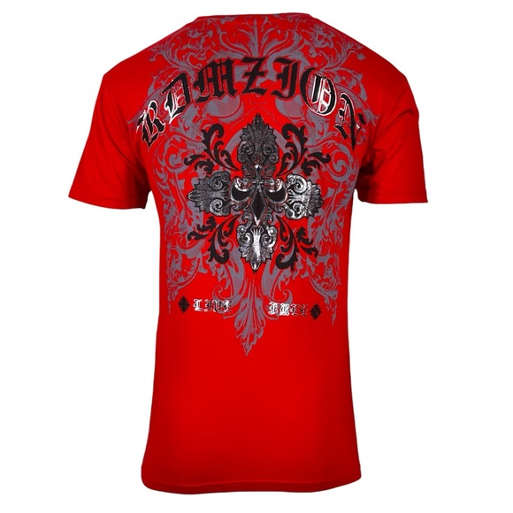 Raw State by Affliction Men's T-Shirt Harlow Biker Cross Y2K S-5XL - Picture 3 of 6